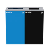 Alpine Industries 58-Gallon 2-Stream Black Steel-Blue Recycling Bin