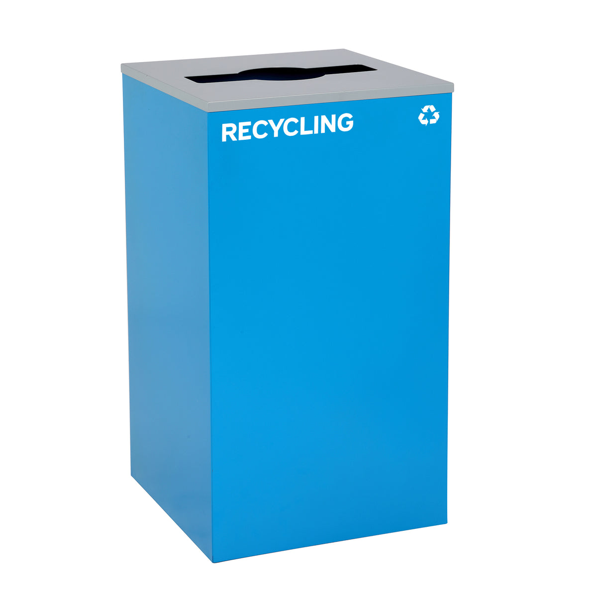 Alpine Industries 58-Gallon 2-Stream Black Steel-Blue Recycling Bin