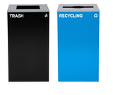 Alpine Industries 58-Gallon 2-Stream Black Steel-Blue Recycling Bin