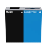 Alpine Industries 58-Gallon 2-Stream Black Steel-Blue Recycling Bin