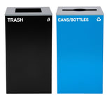 Alpine Industries 58-Gallon 2-Stream Black Steel-Blue Recycling Bin