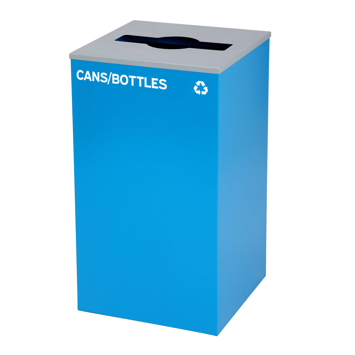 Alpine Industries 58-Gallon 2-Stream Black Steel-Blue Recycling Bin