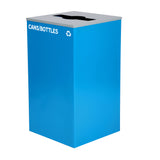 Alpine Industries 58-Gallon 2-Stream Black Steel-Blue Recycling Bin