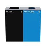 Alpine Industries 58-Gallon 2-Stream Black Steel-Blue Recycling Bin