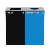 Alpine Industries 58-Gallon 2-Stream Black Steel-Blue Recycling Bin