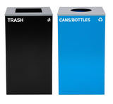 Alpine Industries 58-Gallon 2-Stream Black Steel-Blue Recycling Bin