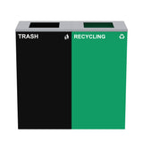 Alpine Industries 58-Gallon 2-Stream Black Steel-Green Recycling