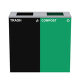 Alpine Industries 58-Gallon 2-Stream Black Steel-Green Compost Bin