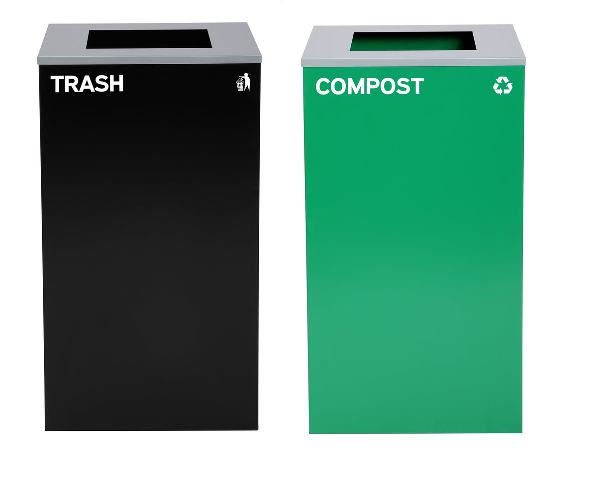 Alpine Industries 58-Gallon 2-Stream Black Steel-Green Compost Bin