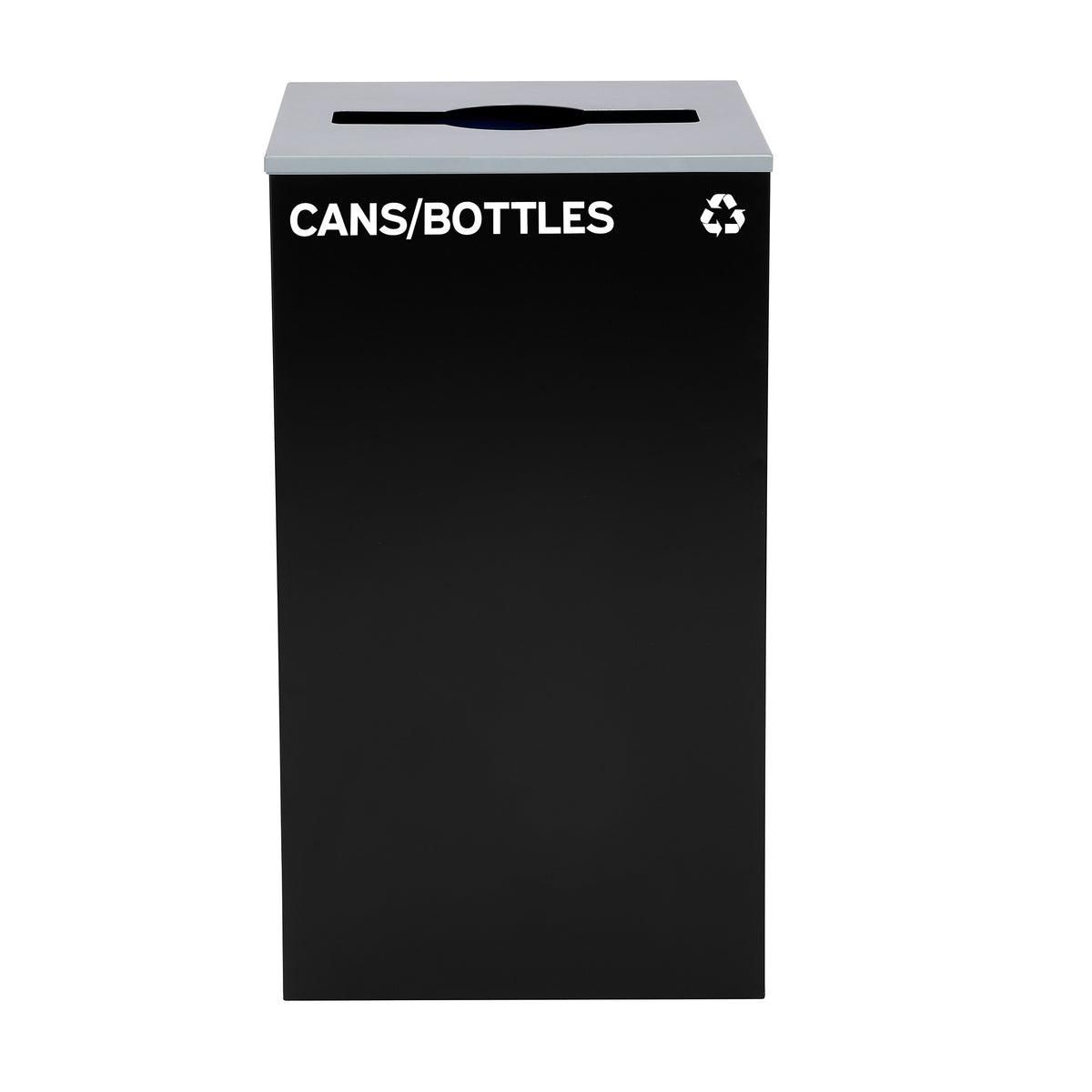 Alpine 29-Gal Square Recycling Bin, Black Can, Mixed Opening Lid (BLK-M-CB)