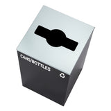 Alpine 29-Gal Square Recycling Bin, Black Can, Mixed Opening Lid (BLK-M-CB)