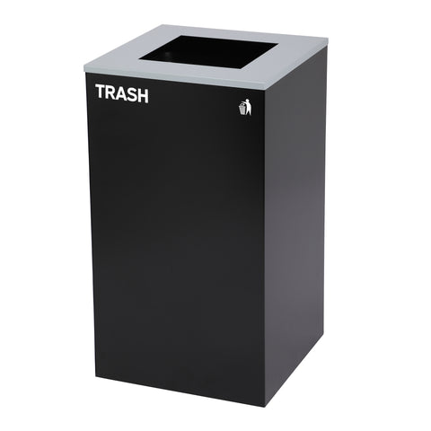 Alpine 29-Gal Square Recycling Bin, Black Can, Square Opening Lid (BLK-S-TR)