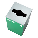 Alpine 29-Gal Square Recycling Bin, Green Can, Mixed Opening Lid (GRN-M-COM)