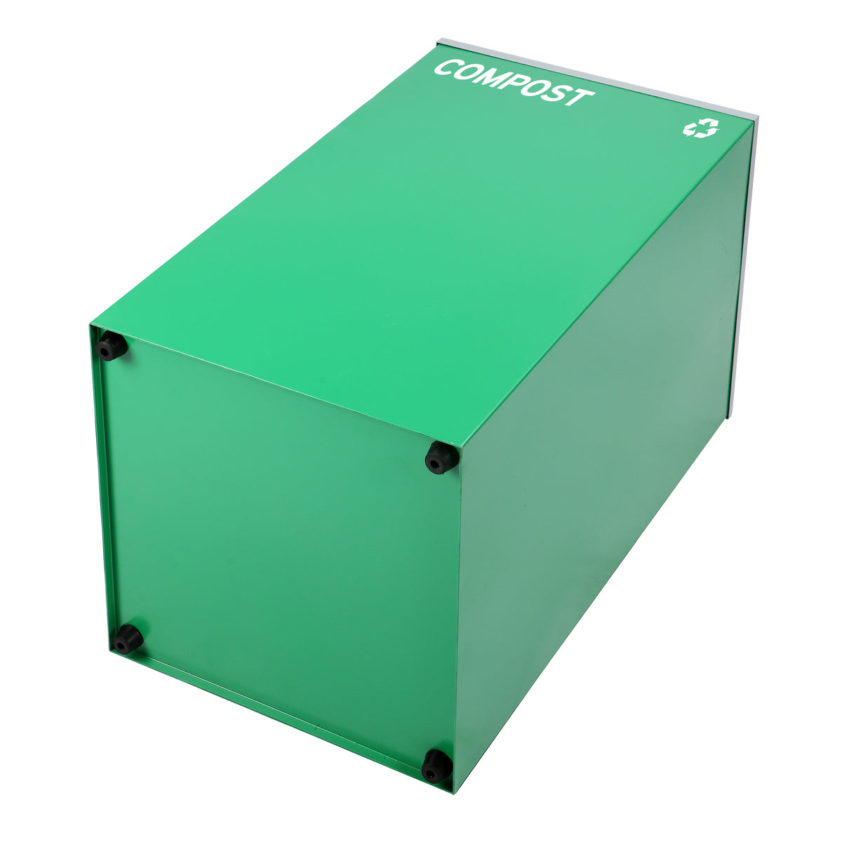 Alpine 29-Gal Square Recycling Bin, Green Can, Mixed Opening Lid (GRN-M-COM)