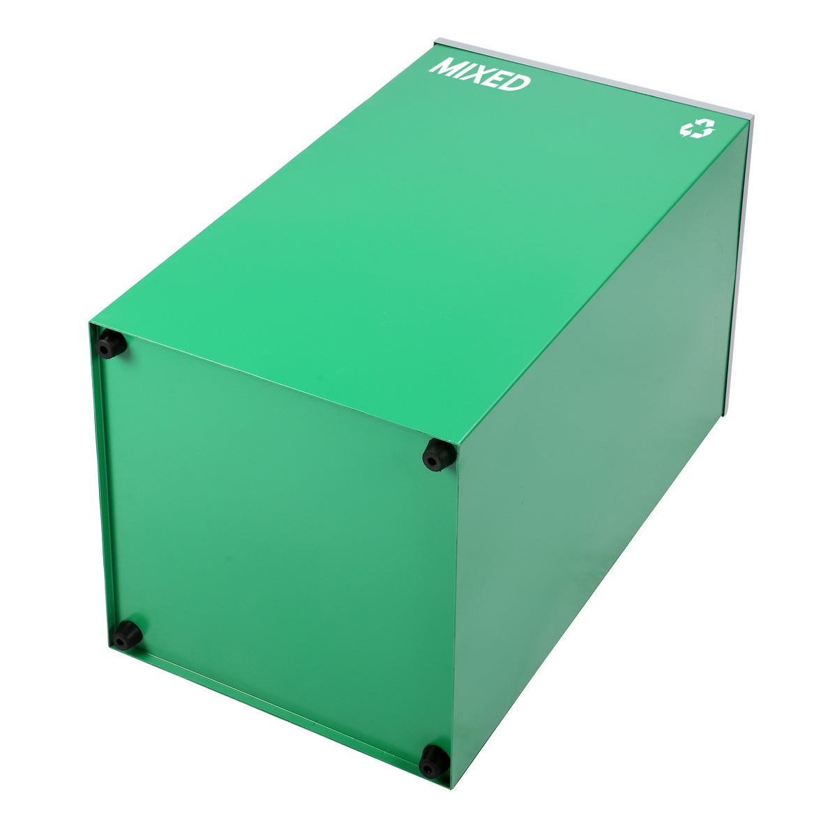 Alpine 29-Gal Square Recycling Bin, Green Can, Mixed Opening Lid (GRN-M-MIX)