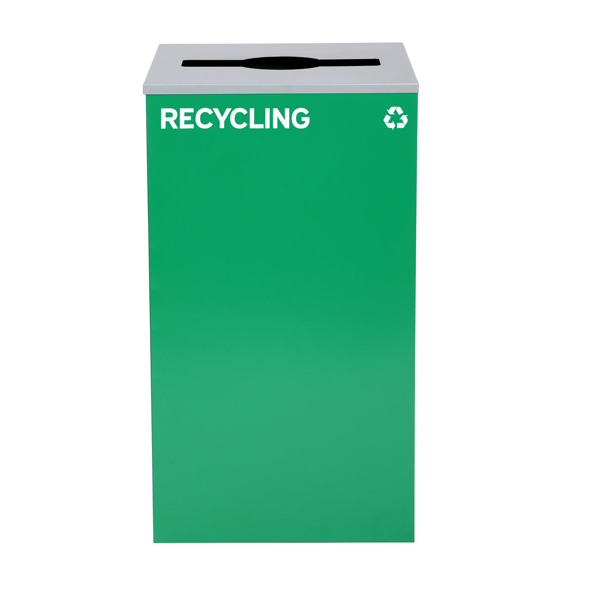 Alpine 29-Gal Square Recycling Bin, Green Can, Mixed Opening Lid (GRN-M-REC)