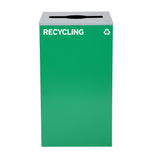 Alpine 29-Gal Square Recycling Bin, Green Can, Mixed Opening Lid (GRN-M-REC)