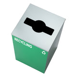 Alpine 29-Gal Square Recycling Bin, Green Can, Mixed Opening Lid (GRN-M-REC)