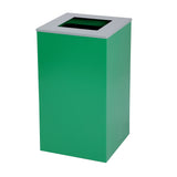 Alpine Industries Square Recycling Bin, 29 Gallon, Green, Square Opening Lid