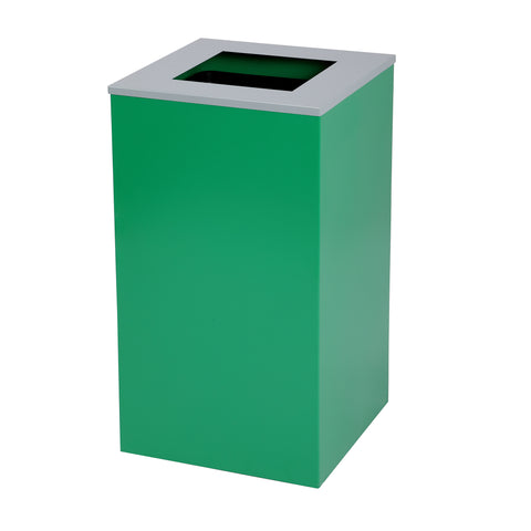 Alpine Industries Square Recycling Bin, 29 Gallon, Green, Square Opening Lid