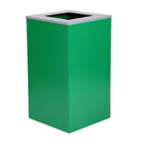 Alpine Industries Square Recycling Bin, 29 Gallon, Green, Square Opening Lid