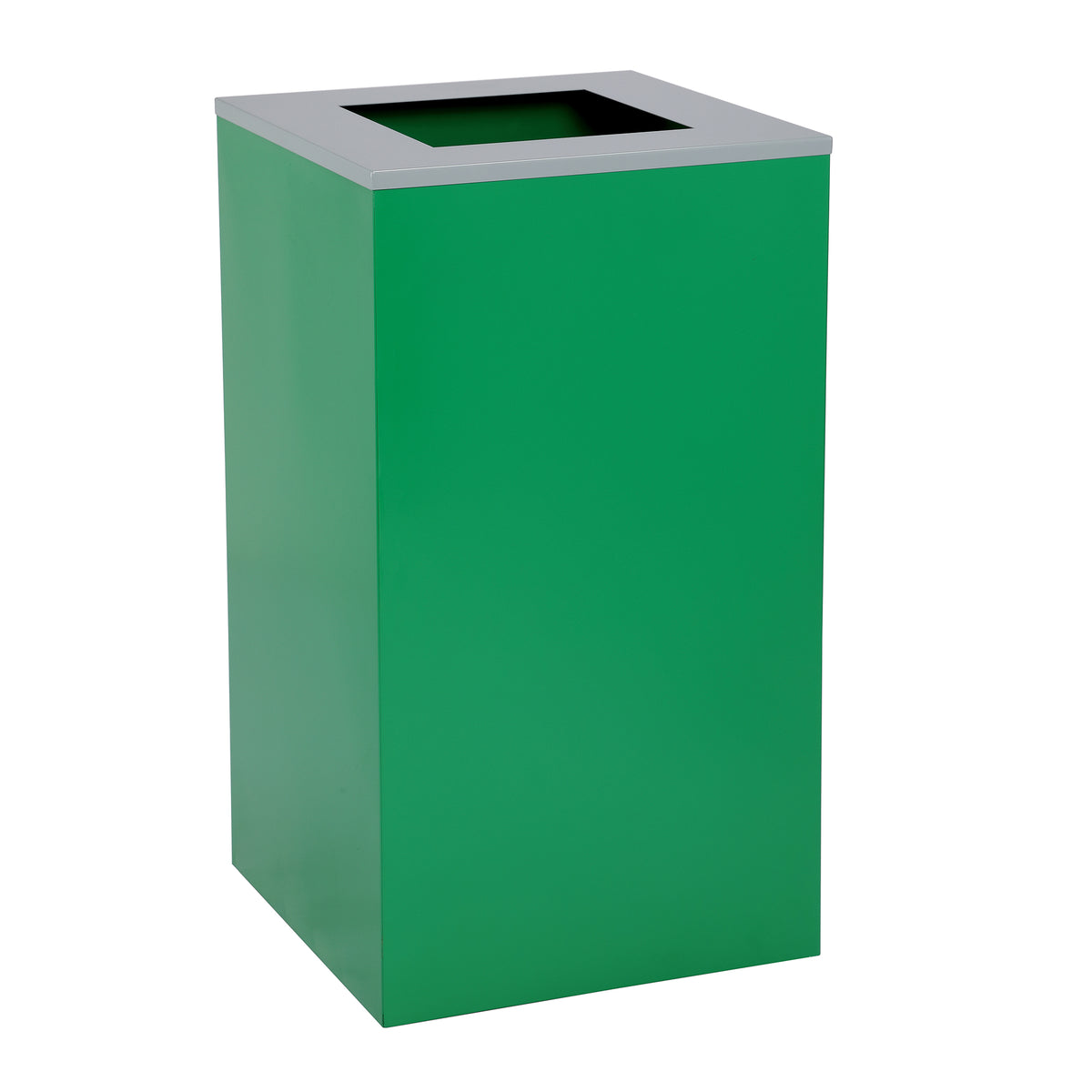 Alpine Industries Square Recycling Bin, 29 Gallon, Green, Square Opening Lid