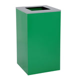 Alpine Industries Square Recycling Bin, 29 Gallon, Green, Square Opening Lid