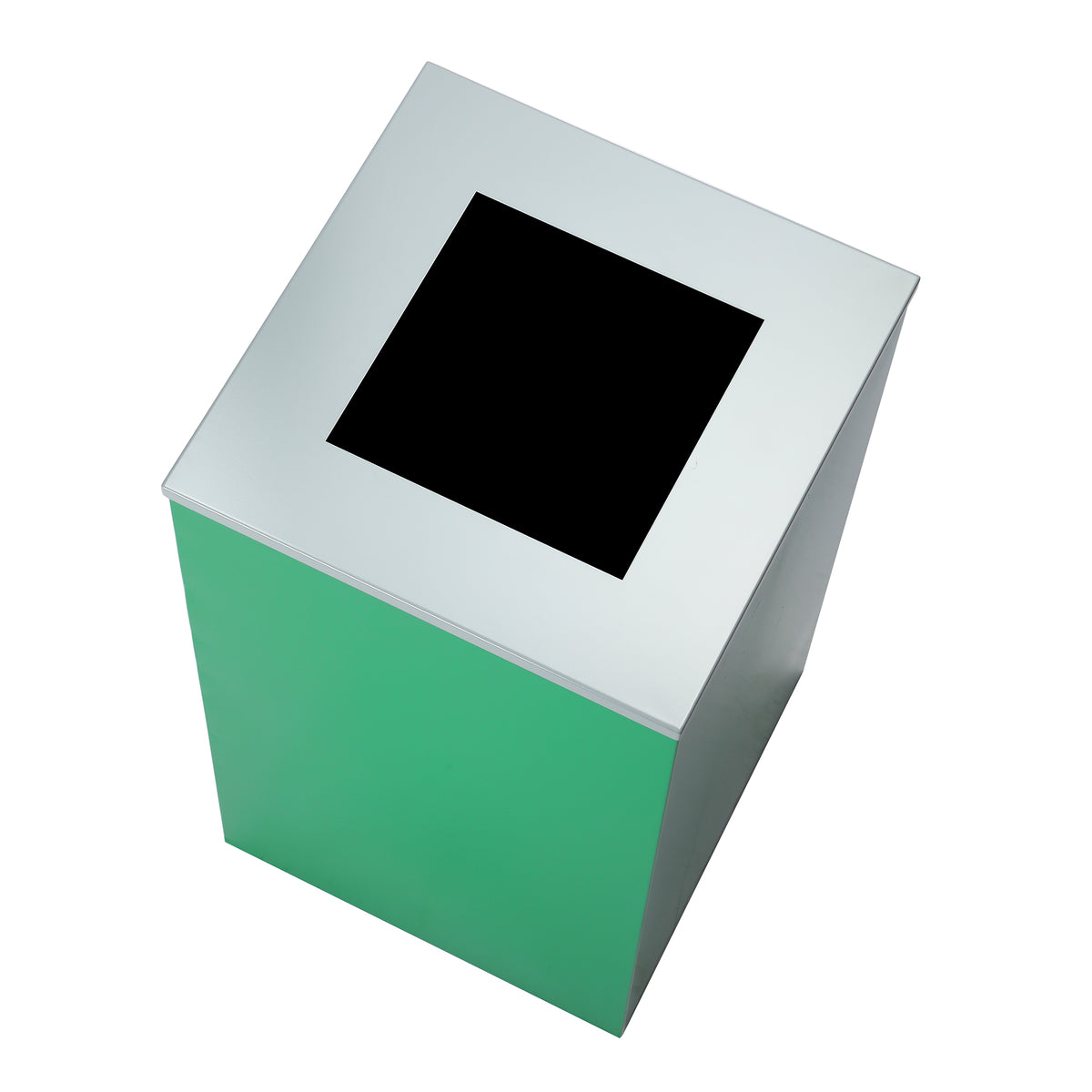 Alpine Industries Square Recycling Bin, 29 Gallon, Green, Square Opening Lid