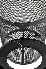 Alpine Industries Outdoor Diamond Steel Trash Can With Flat Lid, 36