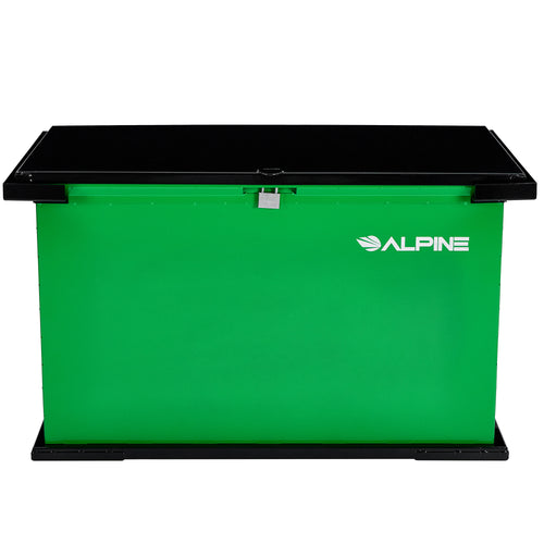 Alpine Industries Bear Resistant Trash Can, IGBC Certified Steel Waste Container, Locking Lid, Hydraulic Hinges, Outdoor Wildlife Safe Garbage Bin, 197 Gallon, Green