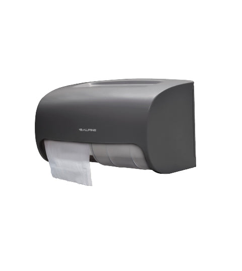 Alpine Industries ALP452-GRY Side-by-Side Double Roll Toilet Tissue Dispenser, Gray