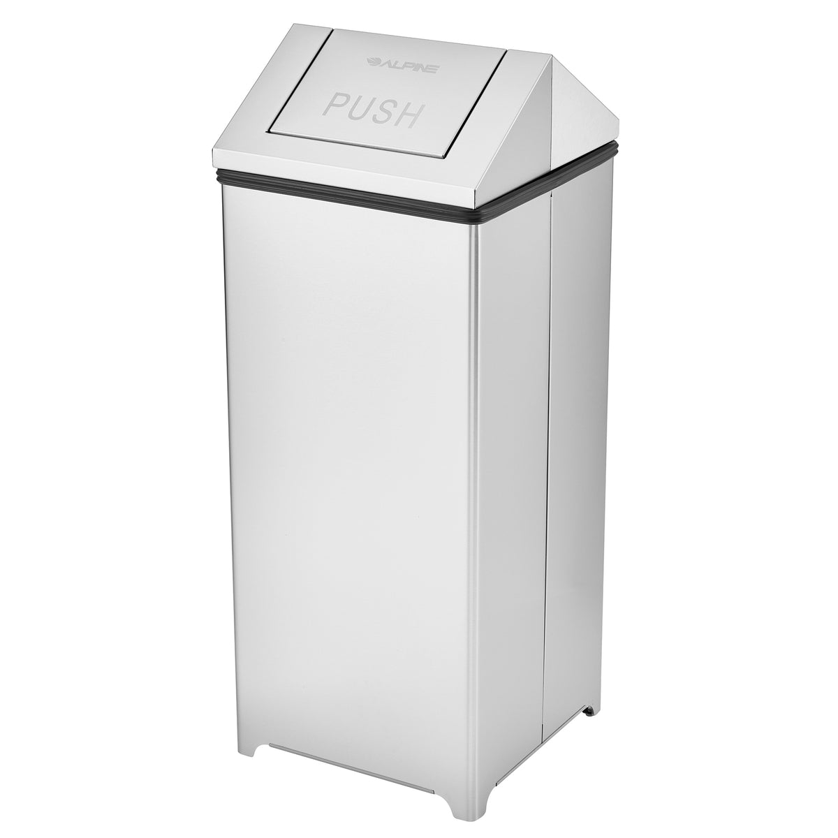 Alpine Industries 20 Gallon Stainless Steel Indoor Trash Can with Swing Lid, 20 Gallon, Stainless Steel