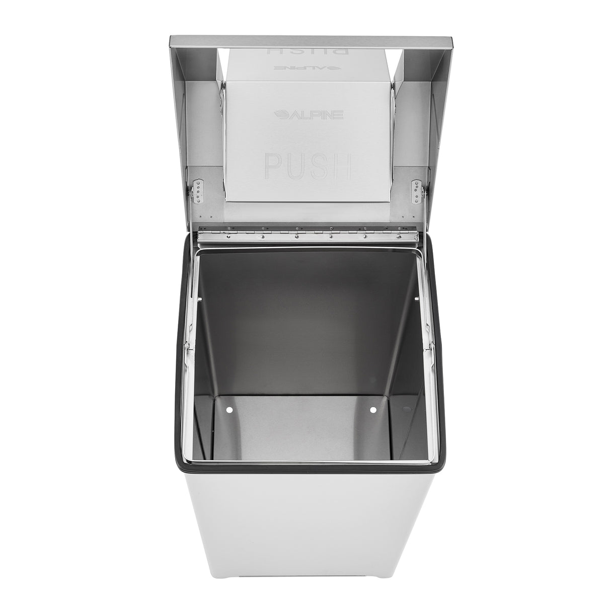 Alpine Industries 20 Gallon Stainless Steel Indoor Trash Can with Swing Lid, 20 Gallon, Stainless Steel