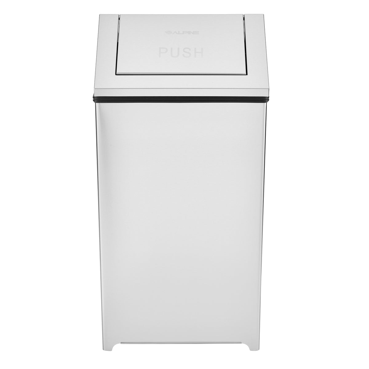 Alpine Industries 40 Gallon Stainless Steel Indoor Trash Can with Swing Lid, 40 Gallon, Stainless Steel