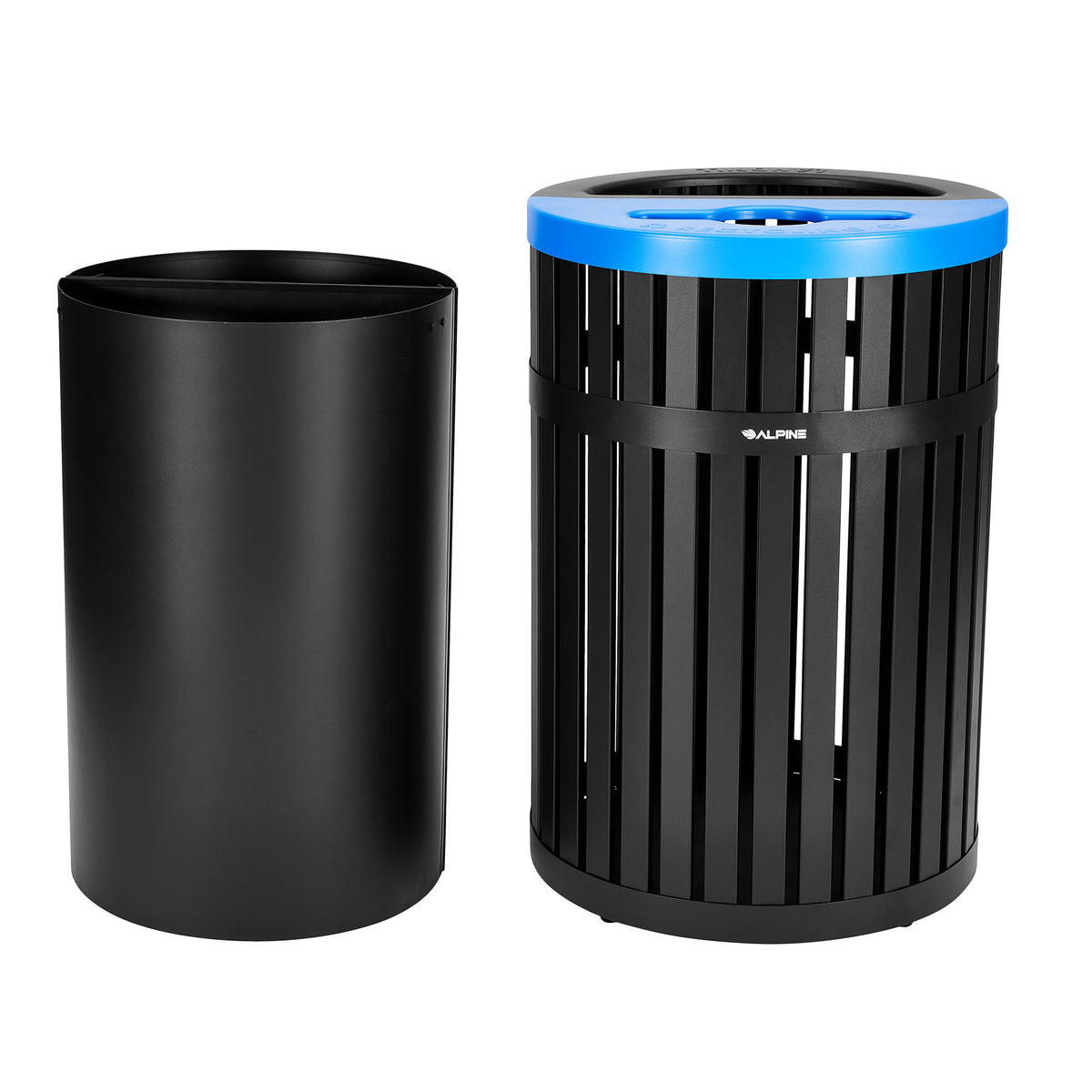 Vanta 40 Gallon Steel Two-Stream Trash Can