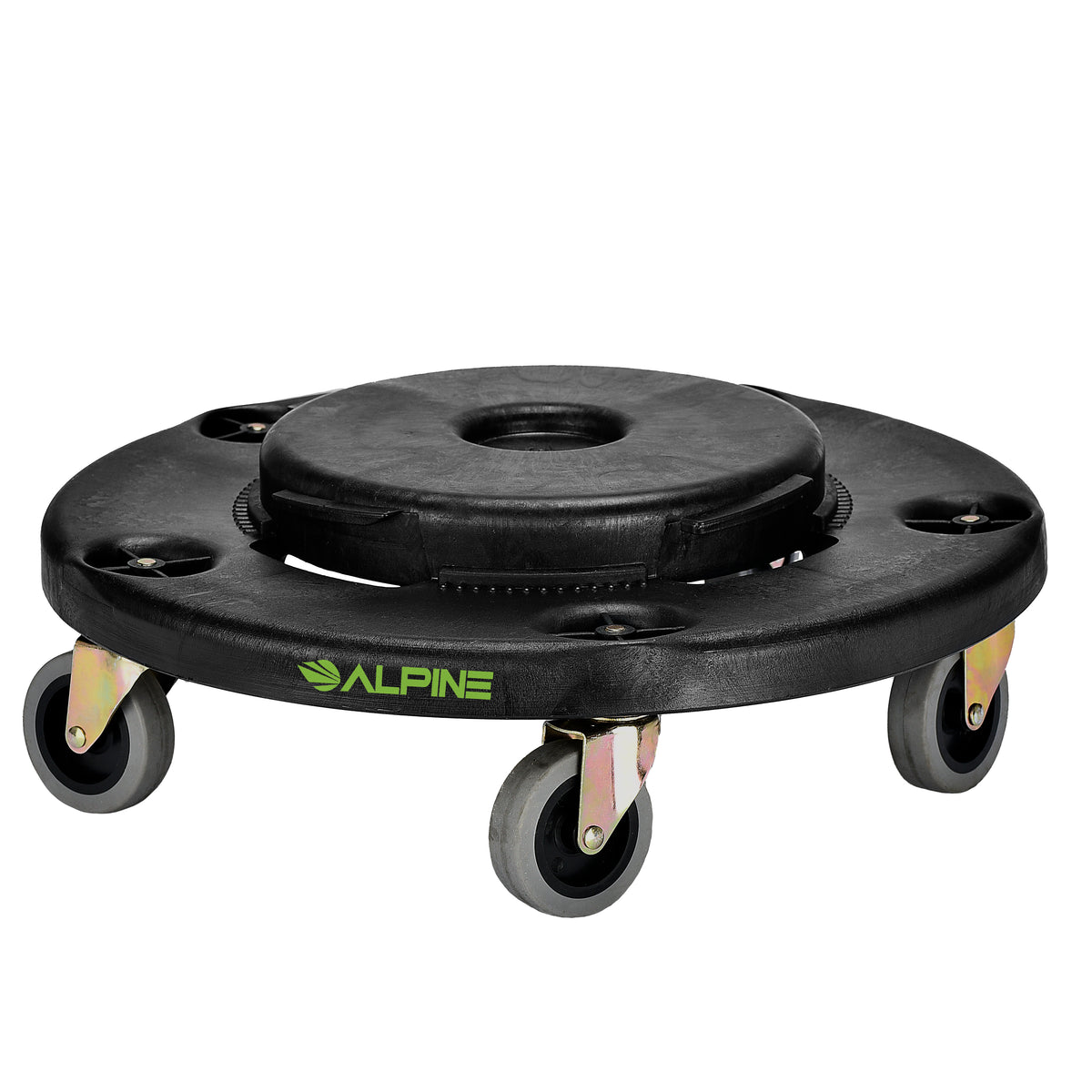 Alpine Industries 32 Gallon Trash Can Dolly, 32 Gallon, Black