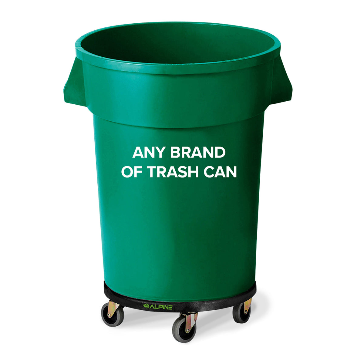 Alpine Industries 32 Gallon Trash Can Dolly, 32 Gallon, Black