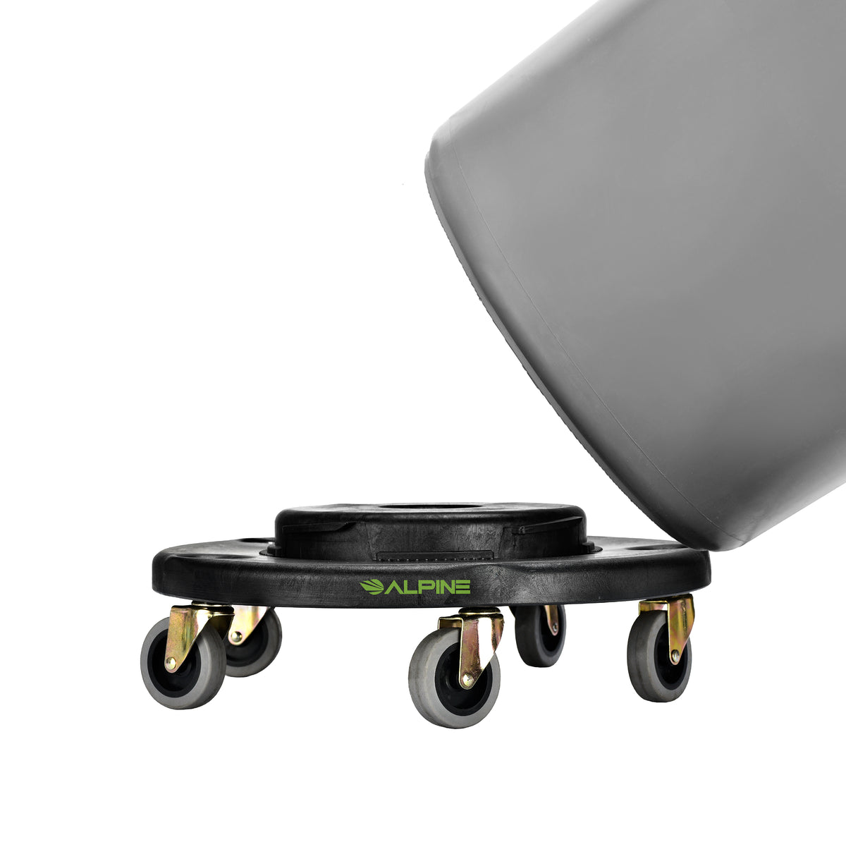 Alpine Industries 32 Gallon Trash Can Dolly, 32 Gallon, Black