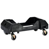 Alpine Industries Heavy-Duty Interlocking Rectangular 23 Gallon Trash Can Dolly with Swivel Wheels, Black