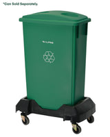 Alpine Industries Heavy-Duty Interlocking Rectangular 23 Gallon Trash Can Dolly with Swivel Wheels, Black