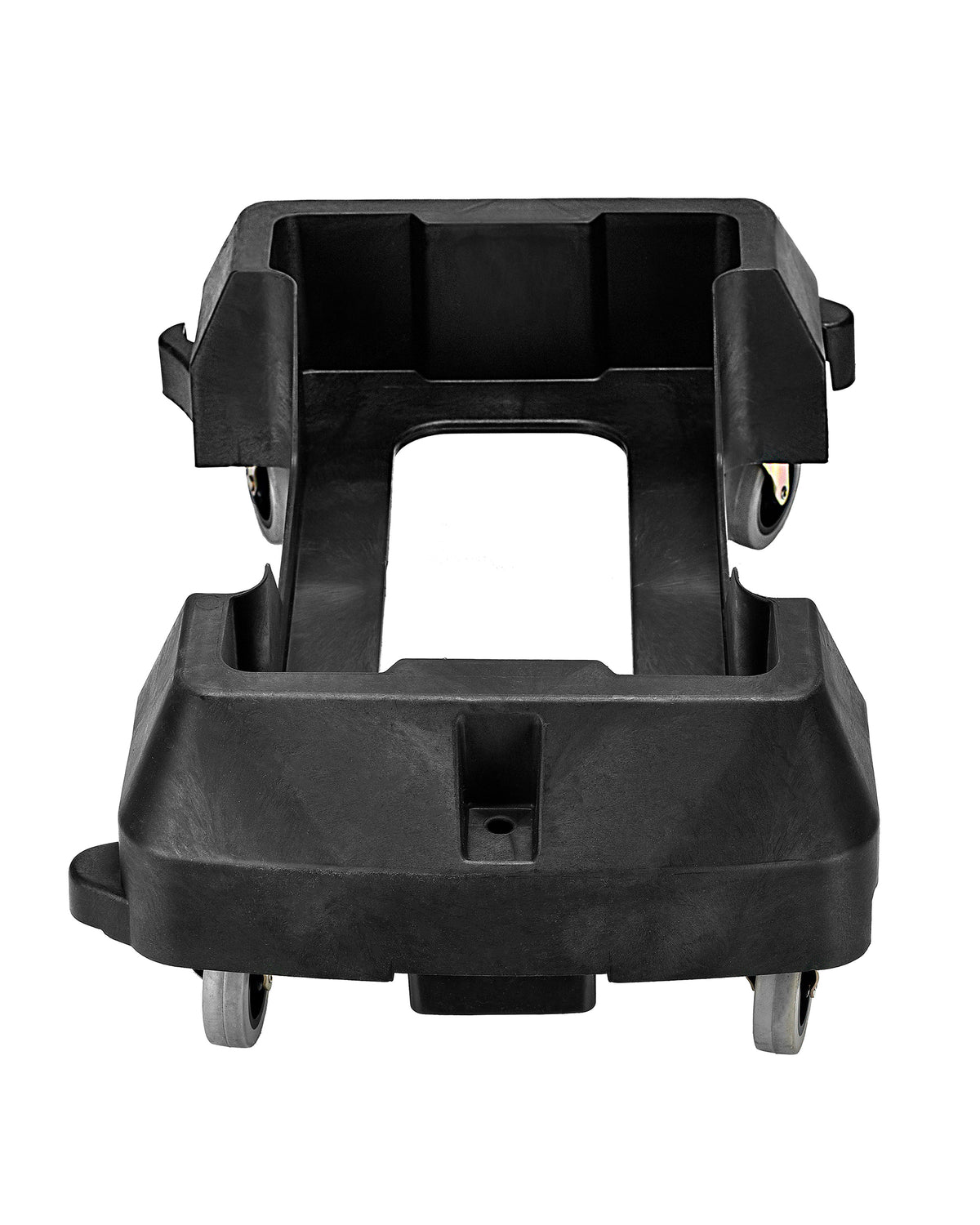 Alpine Industries Heavy-Duty Interlocking Rectangular 23 Gallon Trash Can Dolly with Swivel Wheels, Black