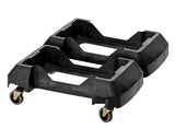 Alpine Industries Heavy-Duty Interlocking Rectangular 23 Gallon Trash Can Dolly with Swivel Wheels, Black