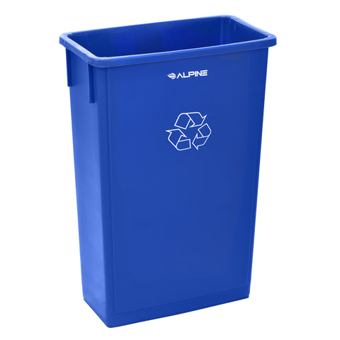 Blue Trash Can Recycle Bin and Drop Slot Lid