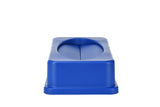 Blue Trash Can Recycle Bin and Drop Slot Lid