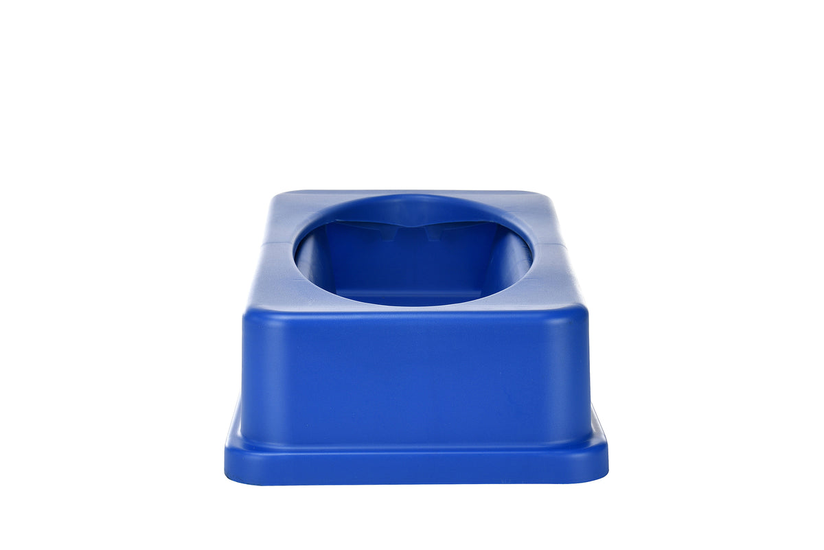 Blue Trash Can Recycle Bin and Drop Slot Lid