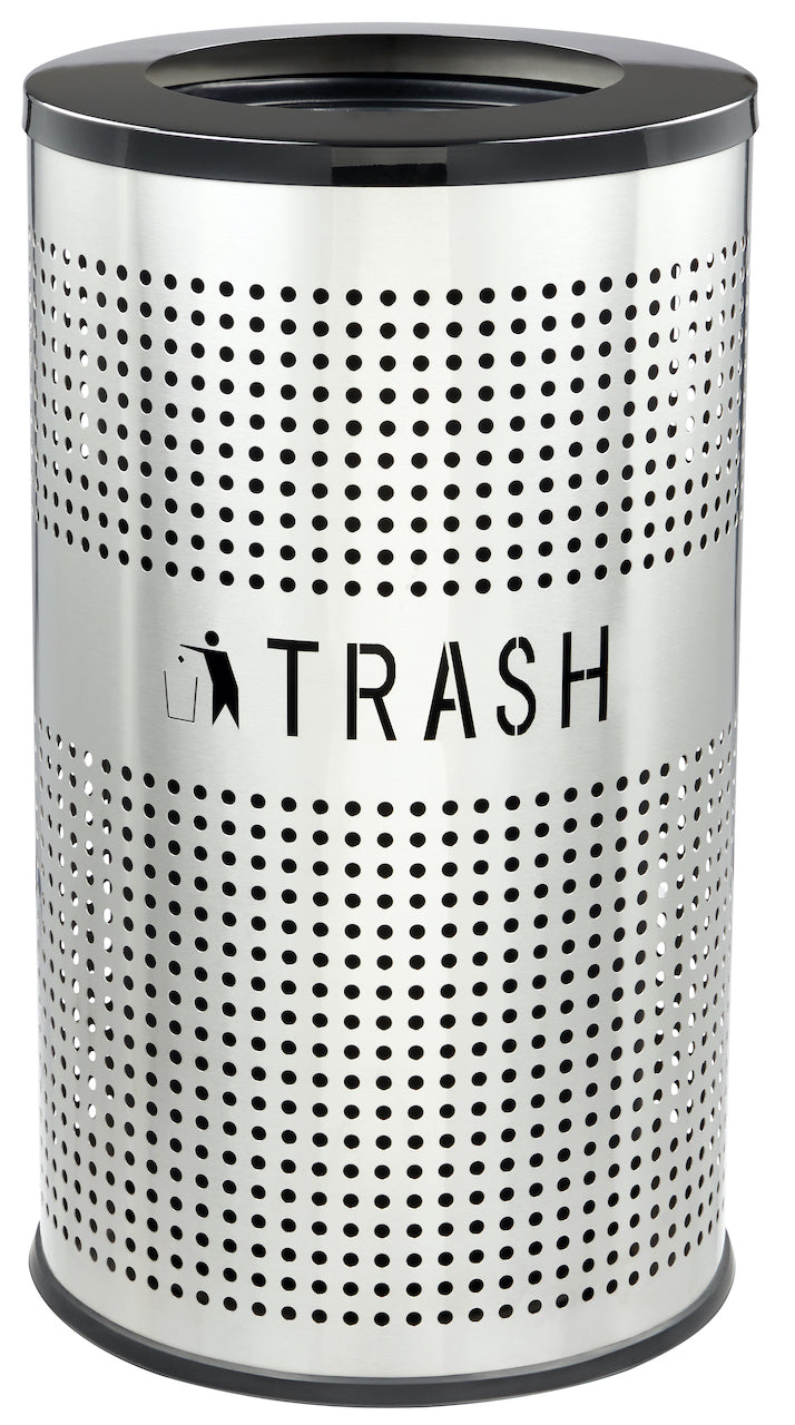 Alpine Industries 26 Gallon Stainless Steel Round Perforated Trash