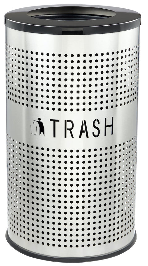 Alpine Industries 26 Gallon Stainless Steel Round Perforated Trash