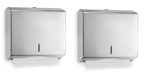 Stainless Steel Multi-Fold/C-Fold Paper Towel Dispenser 2 Pack