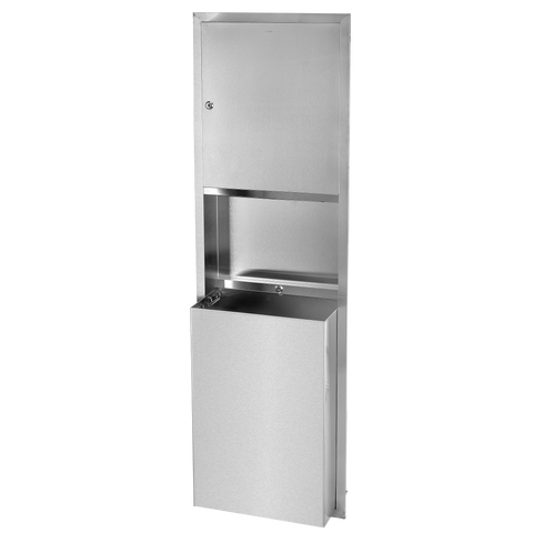 Alpine Recessed Stainless Steel Paper Towel Dispenser and Waste Receptacle