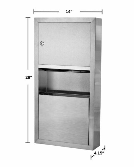Alpine Surface Mounted Paper Towel Dispenser / Waste Receptacle